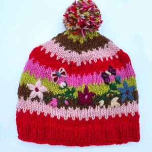 Handmade knit Wool beanie - Hat - Cap Fleece Lining