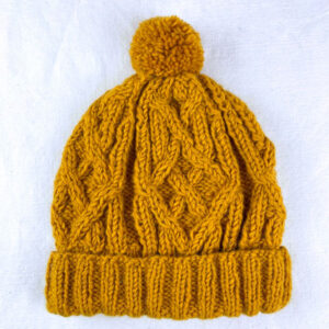 Handmade knit Wool beanie - Hat - Cap Fleece Lining