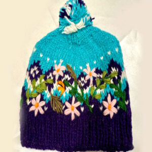 Handmade knit Wool beanie - Hat - Cap Fleece Lining