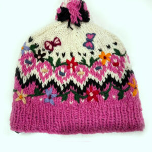 Handmade knit Wool beanie - Hat - Cap Fleece Lining