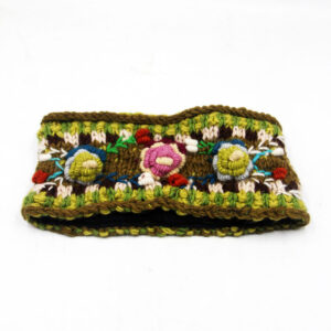 Himalayan Handmade Wool Headband – Cozy Fleece-Lined Floral Ear Wrap