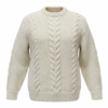 “100% New Zealand Wool Sweater – Premium White Hand-Knitted, Soft & Cozy, Boho Winter Wear”