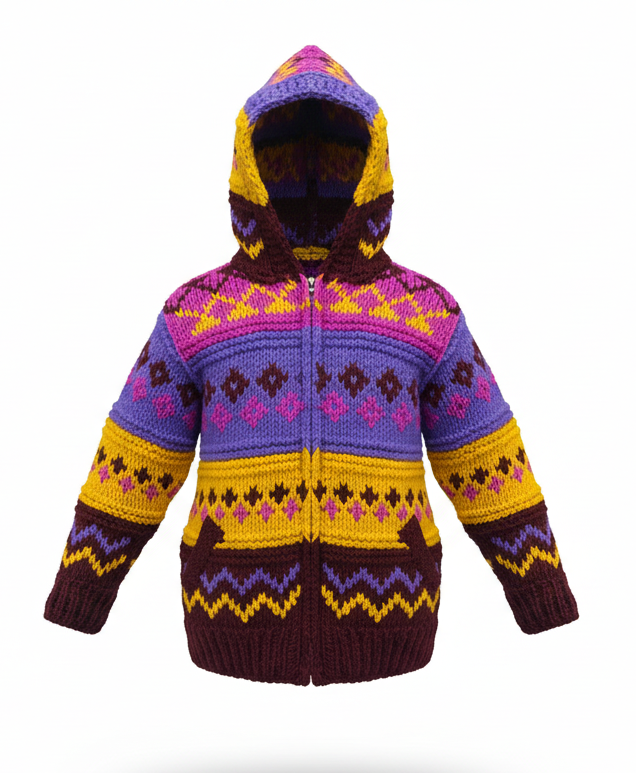 Handmade Hippie Kids Jacket | 100% New Zealand Wool | Ethical Nepal | B2B Wholesale Handmade Hippie Kids Jacket | 100% New Zealand Wool | Ethical Nepal | B2B Wholesale