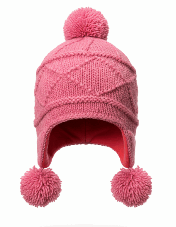 Boho Queen Pink Sherpa Wool Beanie | Handmade Knit | Fleece Lined | 100% Pure NZ Wool | Global Wholesale