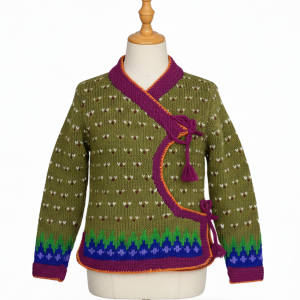 Hand Knitted Woolen Cholo Jacket for Ladies