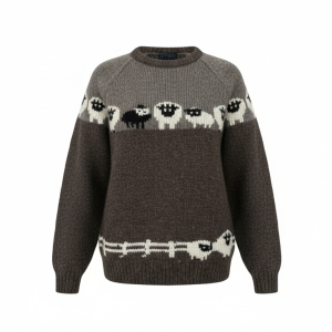 Vintage Style Sheep Scene NZ Wool Jumper – Handmade Himalayan Sweater | Wholesale Supplier
