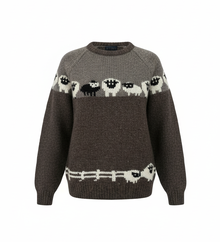 Vintage Style Sheep Scene NZ Wool Jumper – Handmade Himalayan Sweater | Wholesale Supplier Vintage Style Sheep Scene NZ Wool Jumper – Handmade Himalayan Sweater | Wholesale Supplier