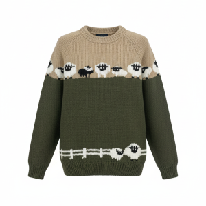 Eco-Friendly Himalayan NZ Wool Sweater – Hand-Knitted Sheep Scene Jumper | Bulk Wholesale