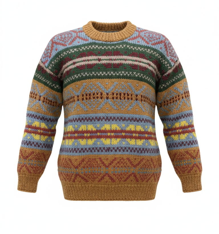 Warm Handknitted Sherpa Wool Jumper for Winter Warm Handknitted Sherpa Wool Jumper for Winter