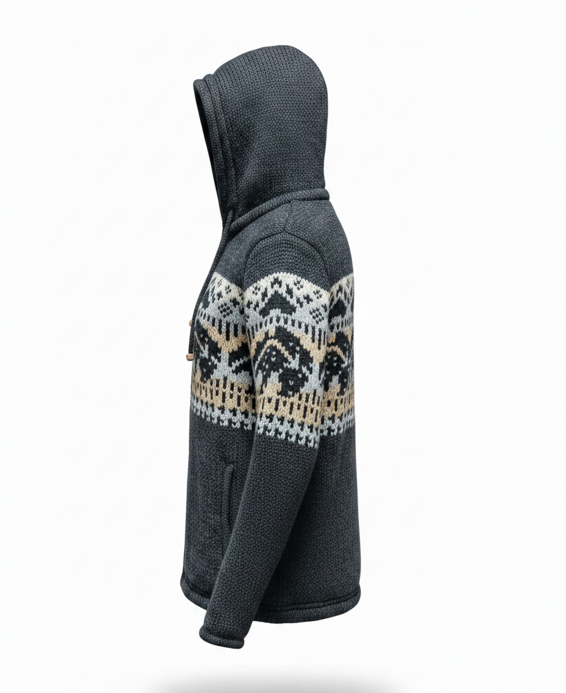 Warm Tribal Wool Jacket for Winter