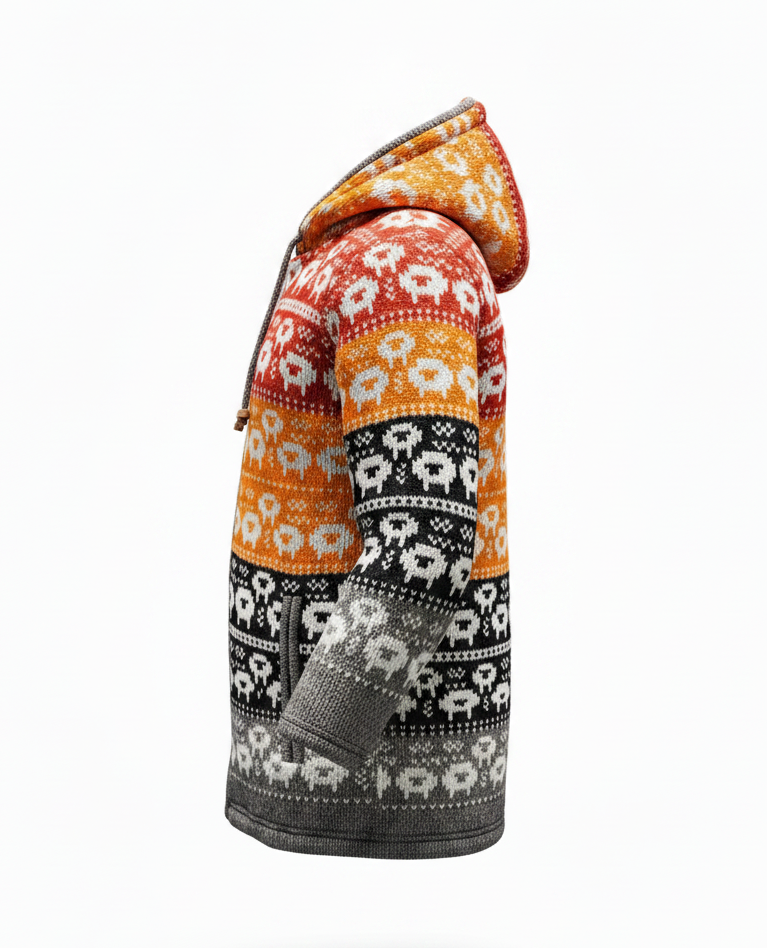 Ethnic Festival Wool Jacket – Natural Sheep Wool
