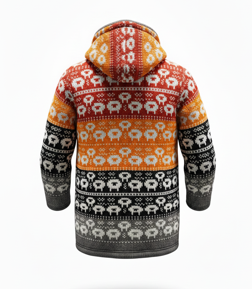 Ethnic Festival Wool Jacket – Natural Sheep Wool