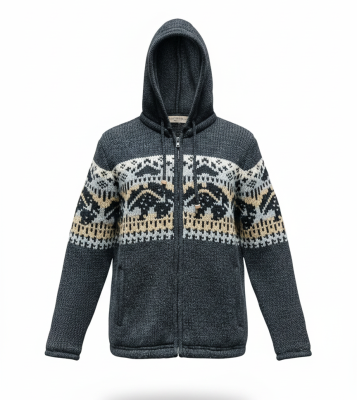 Warm Tribal Wool Jacket for Winter