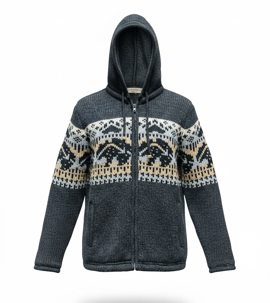 Warm Tribal Wool Jacket for Winter