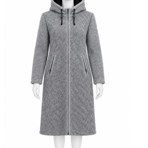 Women’s Winter Long Wool Coat Handmade by Nepalese Artisans – Warm Fleece Lining